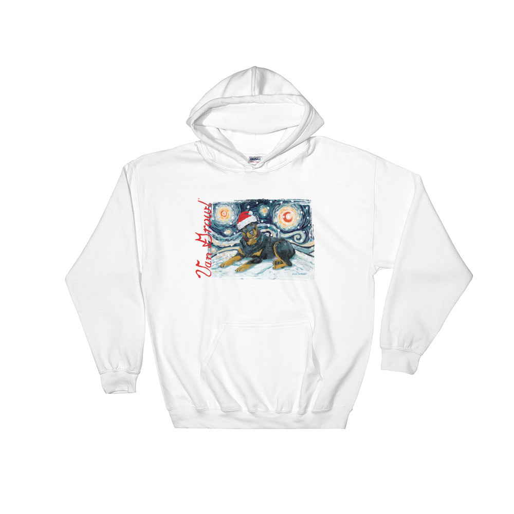 Rottweiler Snowy Night Hoodie