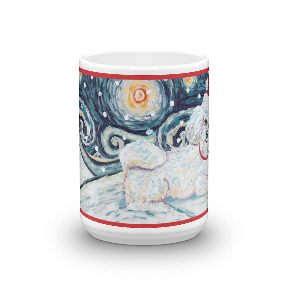 Bichon Snowy Night Mug - 15oz