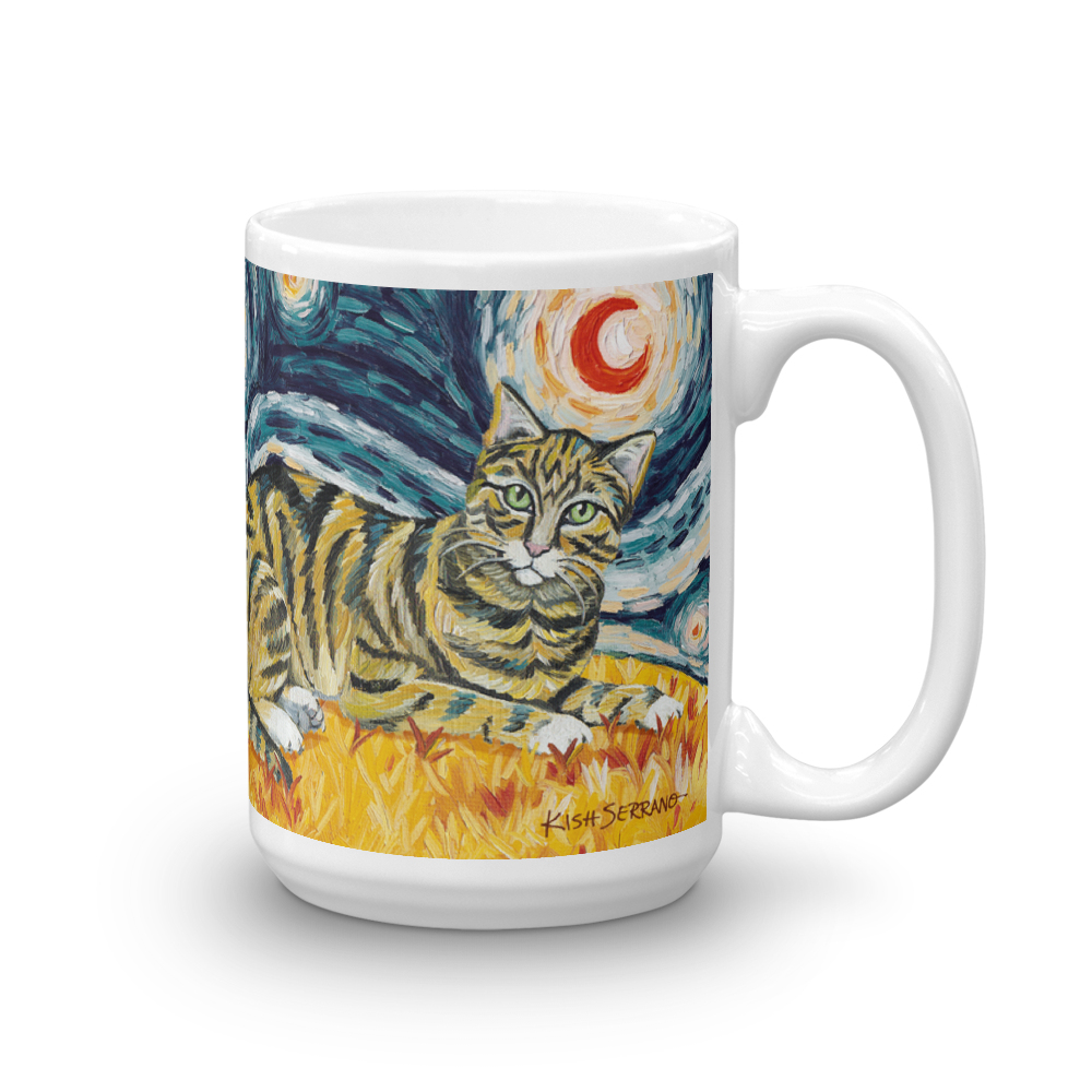 Tabby (shorthaired) STARRY NIGHT Mug - 15oz