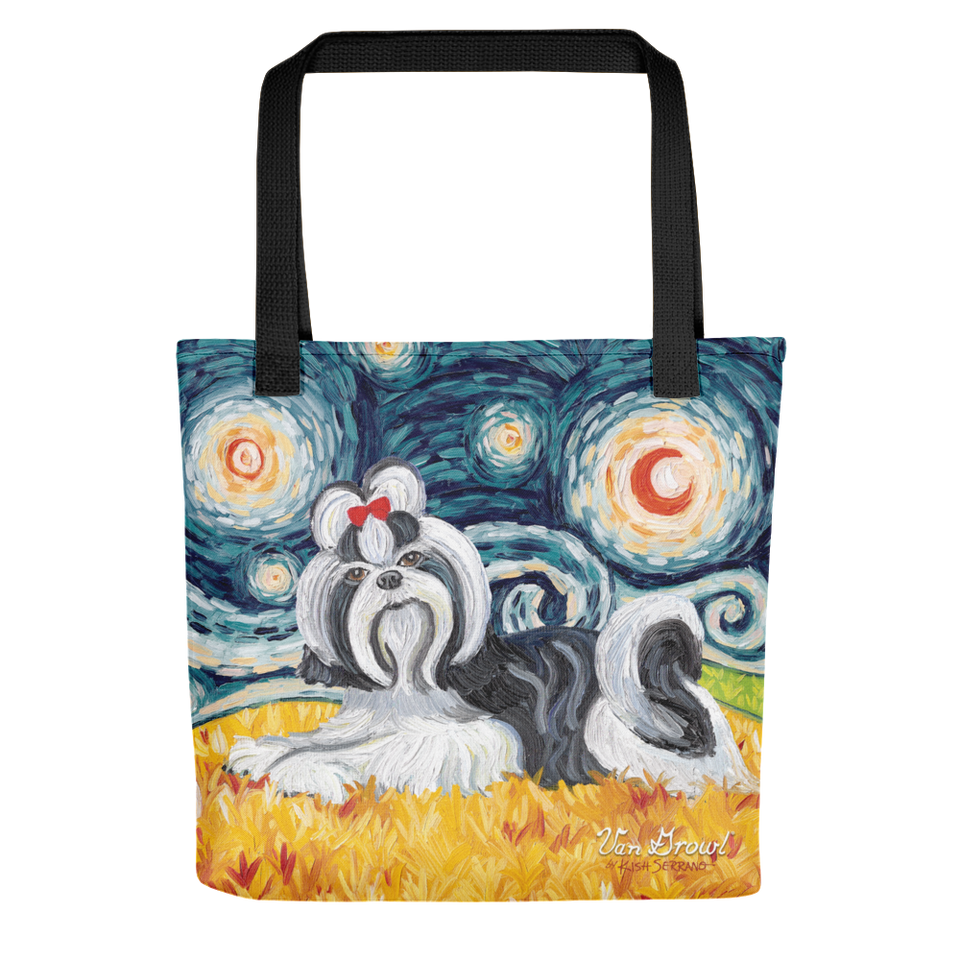 Shih Tzu (black & white) STARRY NIGHT Tote