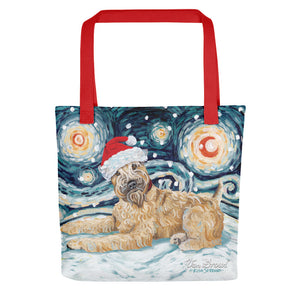 Wheatern Terrier Snowy Night Tote Bag