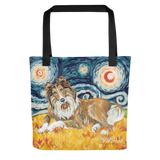 Collie (white stripe) STARRY NIGHT Tote