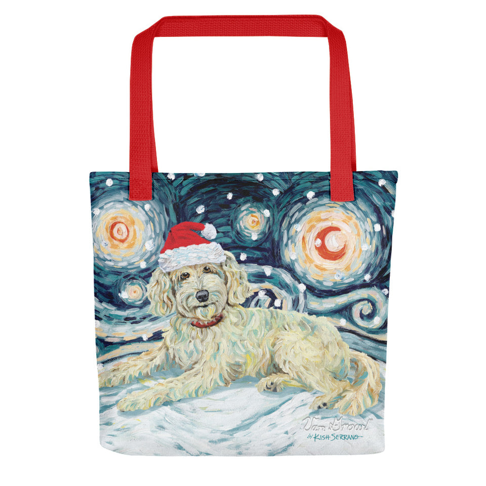 Doodle (Cream) Snowy Night Tote Bag