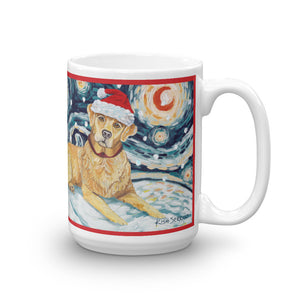 Labrador Retriever (Yellow) Snowy Night Mug - 15oz