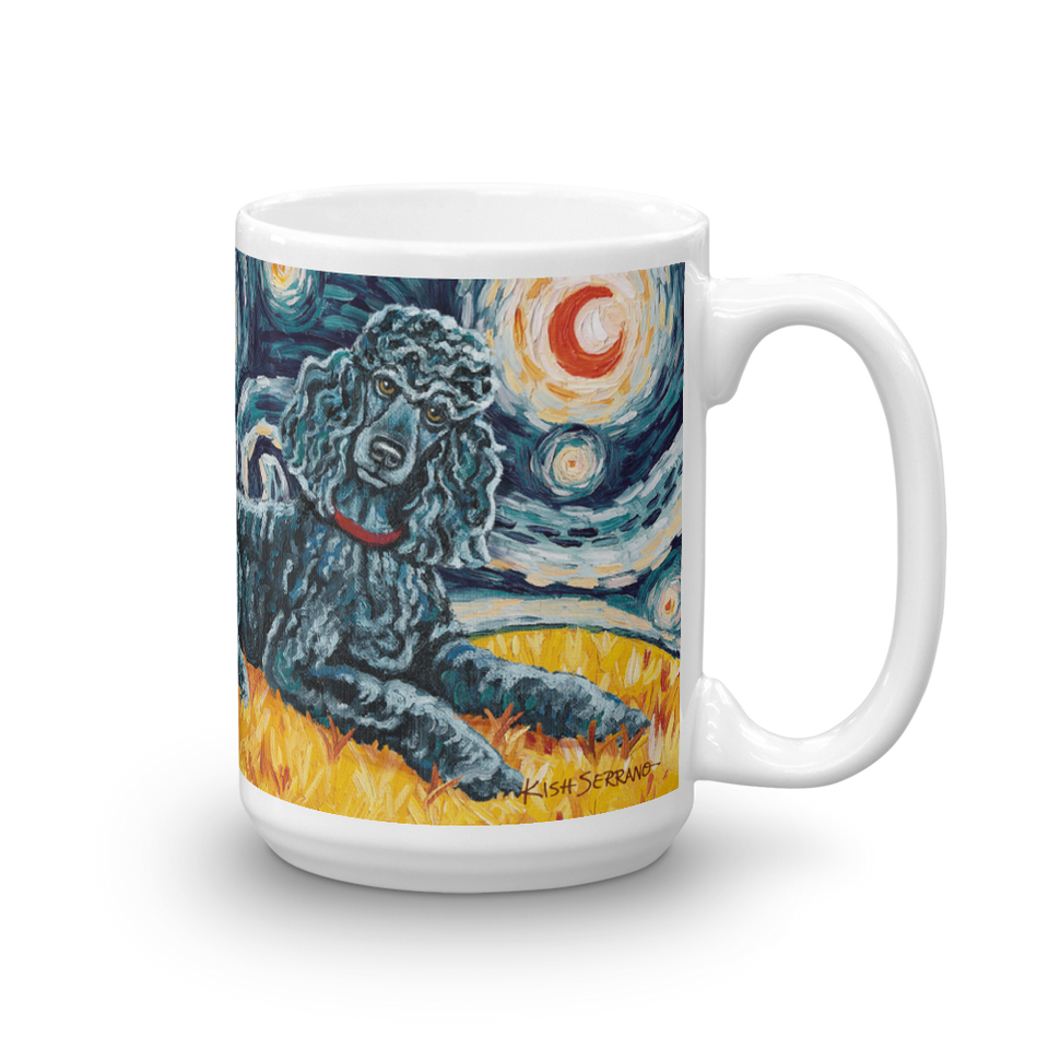 Poodle (Standard - black) STARRY NIGHT Mug-15oz