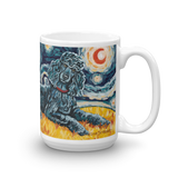 Poodle (Standard - black) STARRY NIGHT Mug-15oz