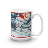 Siberian Husky Snowy Night Mug - 15oz