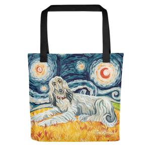 Afghan Hound (light) STARRY NIGHT Tote