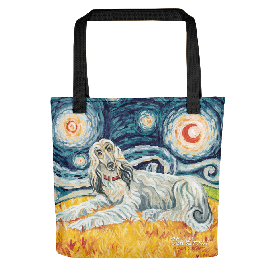 Afghan Hound (light) STARRY NIGHT Tote