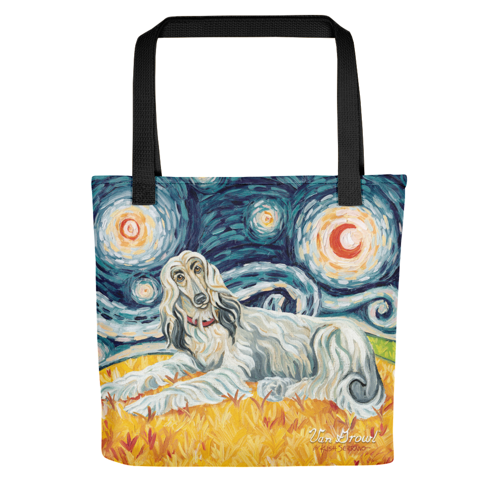 Afghan Hound (light) STARRY NIGHT Tote