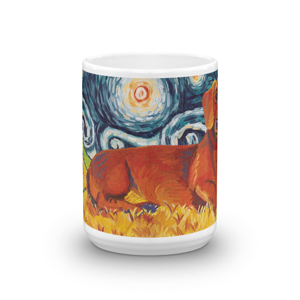 Dachshund (red) STARRY NIGHT Mug-15oz