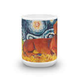 Dachshund (red) STARRY NIGHT Mug-15oz