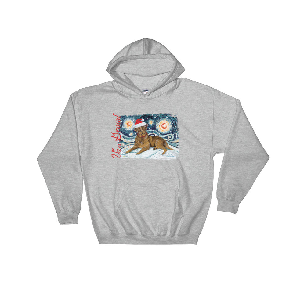 Labrador (Chocolate) Snowy Night Hoodie