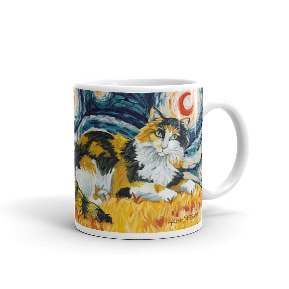 Calico (longhaired) STARRY NIGHT Mug - 15oz