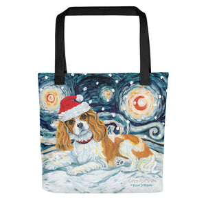 Cavalier King Charles (Blenheim) Snowy Night Tote Bag