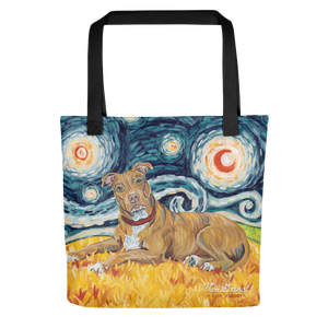 Pit Bull Terrier (tan) STARRY NIGHT Tote