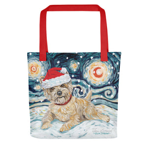 Cairn Terrier (Light) Snowy Night Tote Bag