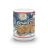 American Staffordshire Terrier (Tan) Snowy Night Mug - 15oz