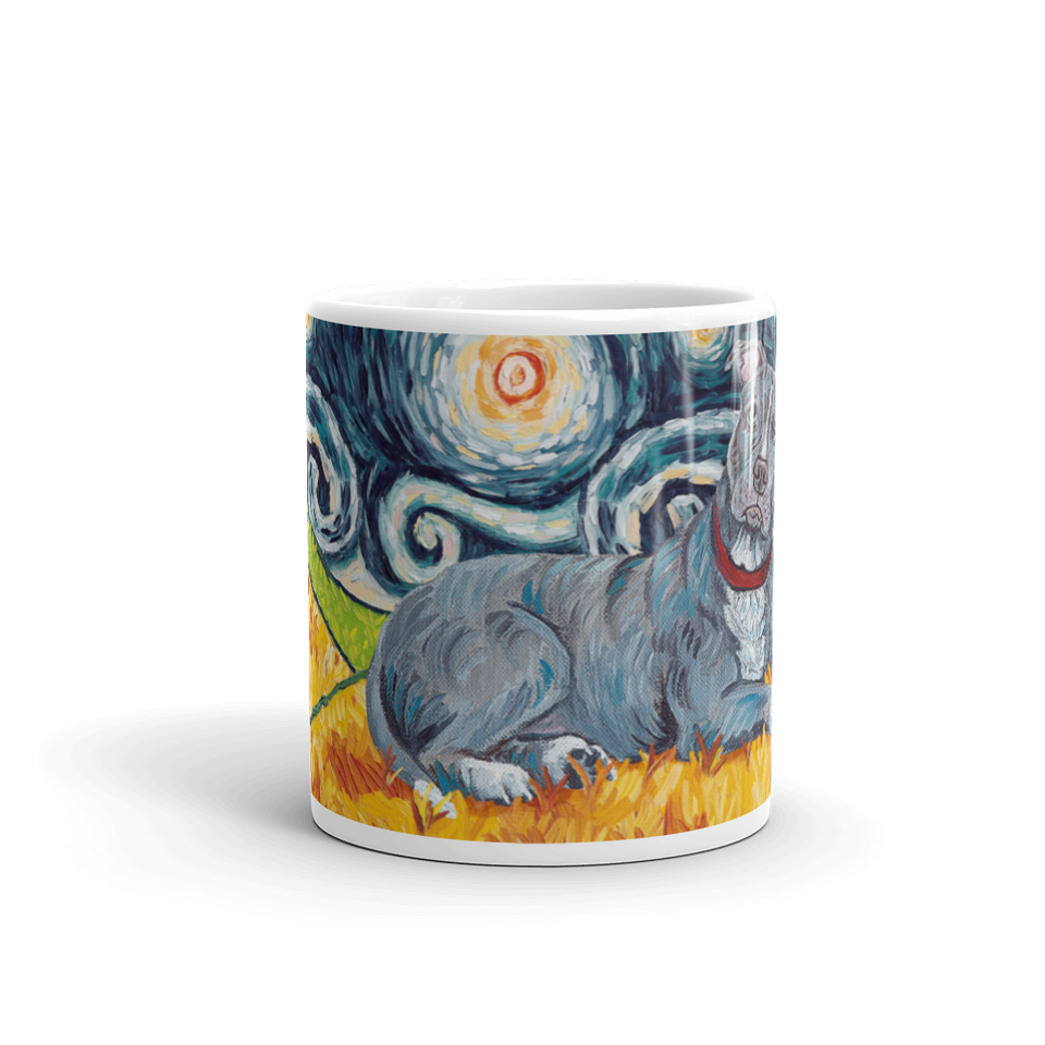 Pit Bull Terrier (grey) STARRY NIGHT Mug-15oz