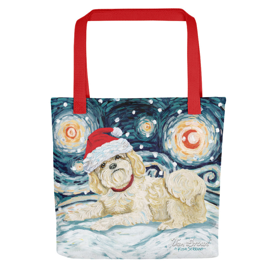 Shih Tzu (Light) Snowy Night Tote bag