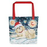 Shih Tzu (Light) Snowy Night Tote bag