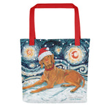 Vizsla Snowy Night Tote Bag
