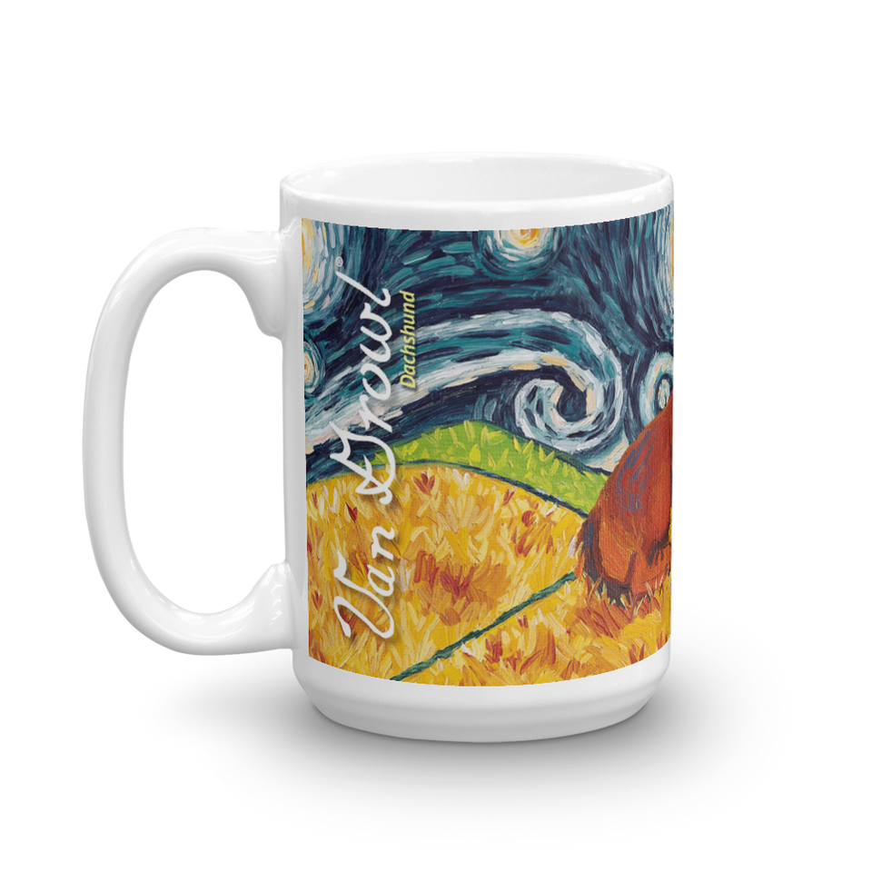 Dachshund (red) STARRY NIGHT Mug-15oz