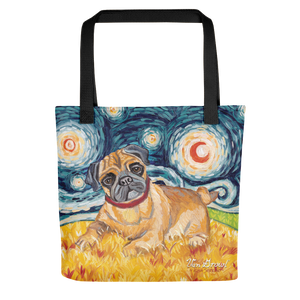 Pug (fawn) STARRY NIGHT Tote