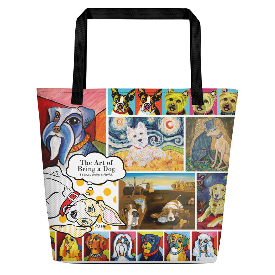 "The Art of Being a Dog" Beach Bag with Pocket