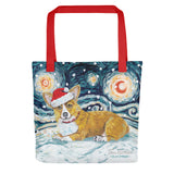 Corgi (Pembroke Welsh) Snowy Night Tote Bag