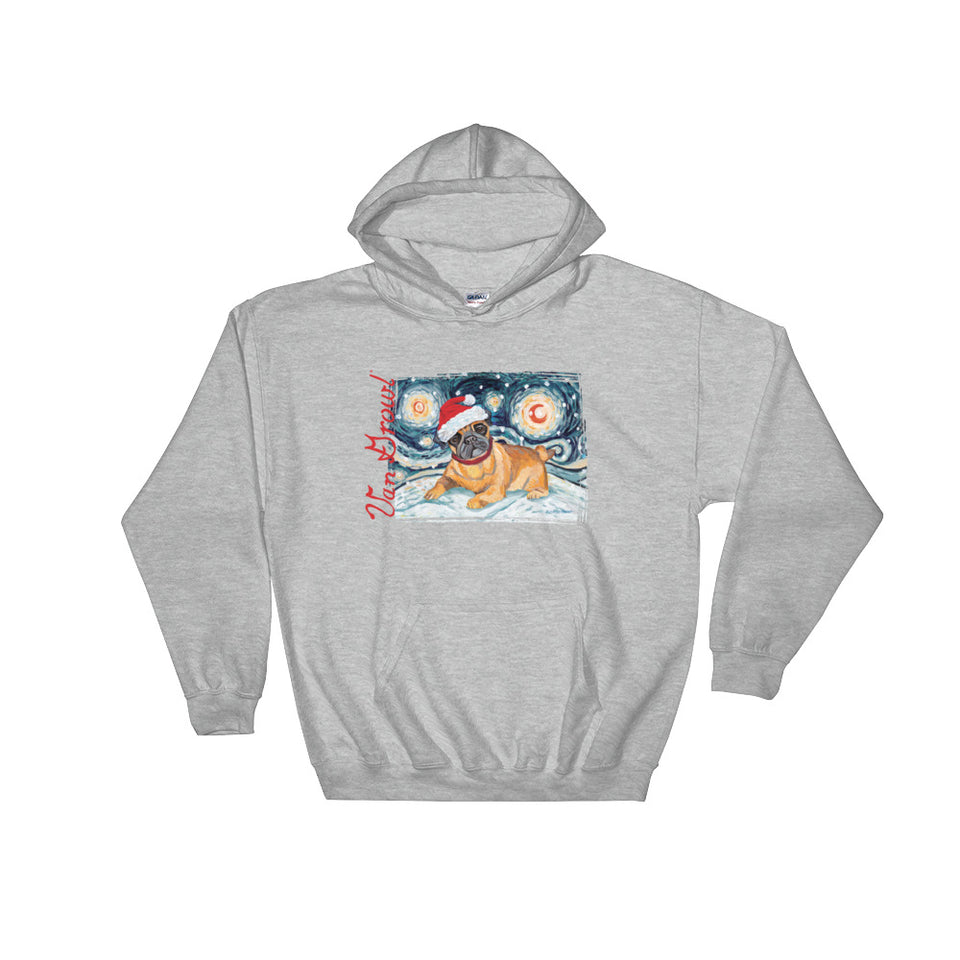 Pug Snowy Night Hoodie