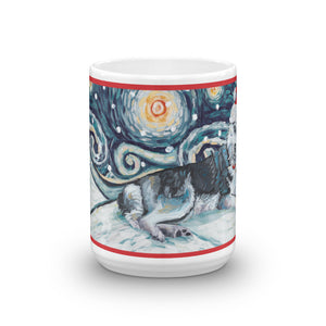 Siberian Husky Snowy Night Mug - 15oz