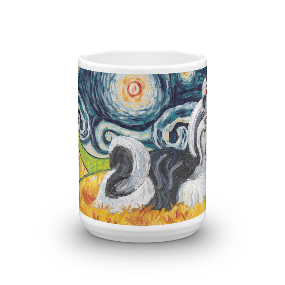 Shih Tzu (black & white) STARRY NIGHT Mug-15oz