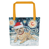 Cairn Terrier (Light) Snowy Night Tote Bag