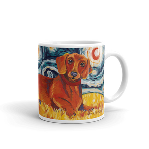 Dachshund (red) STARRY NIGHT Mug-15oz