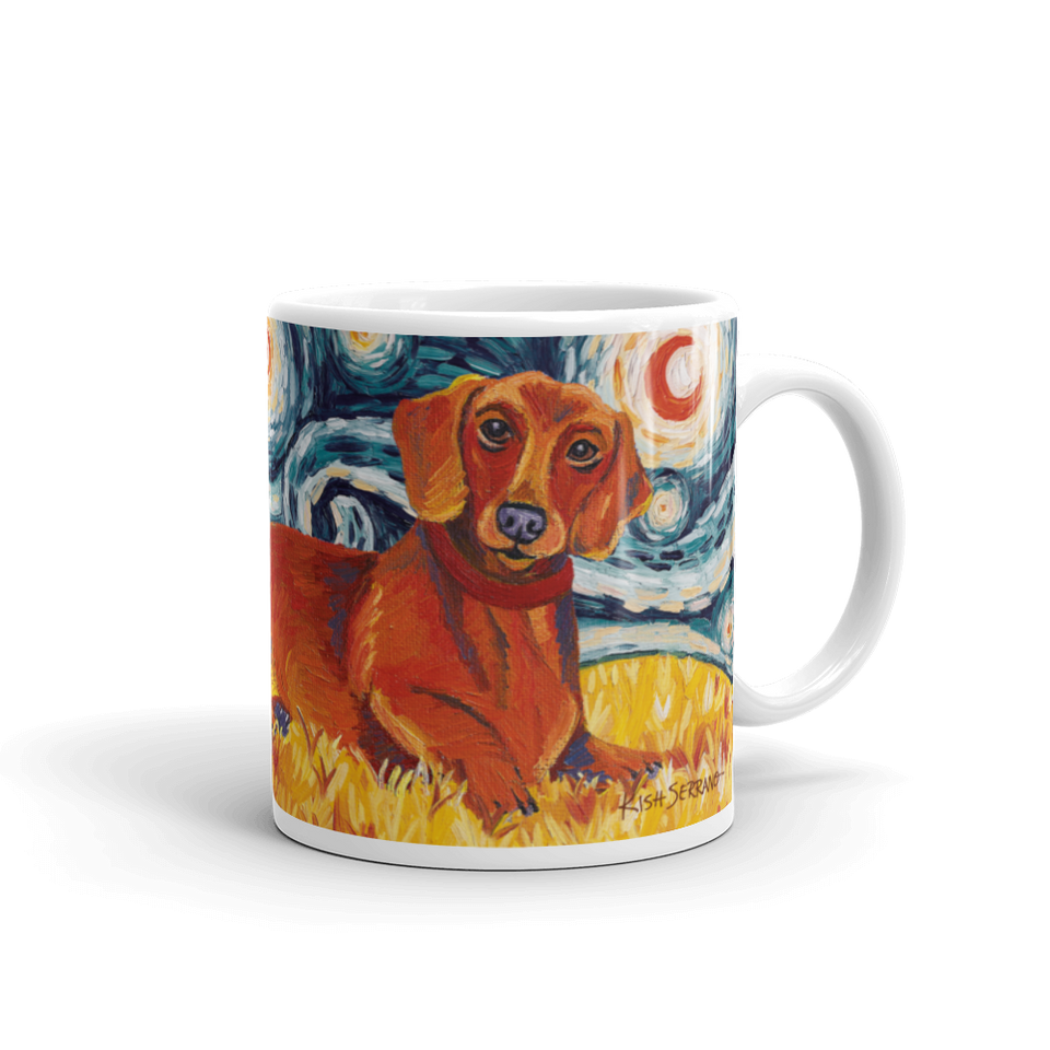 Dachshund (red) STARRY NIGHT Mug-15oz