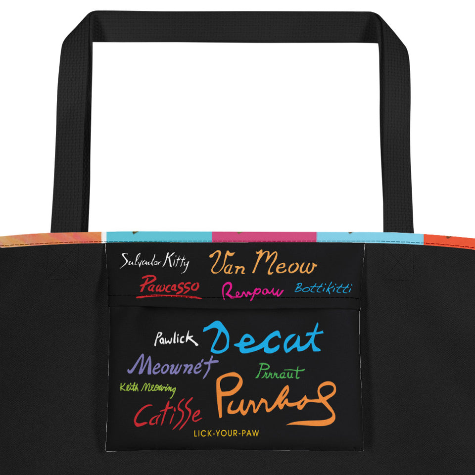 "The Art of Being a Cat" Beach Bag with Pocket