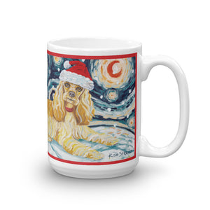 Cocker Spaniel Snowy Night Mug - 15oz