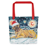 Mastiff Snowy Night Tote Bag