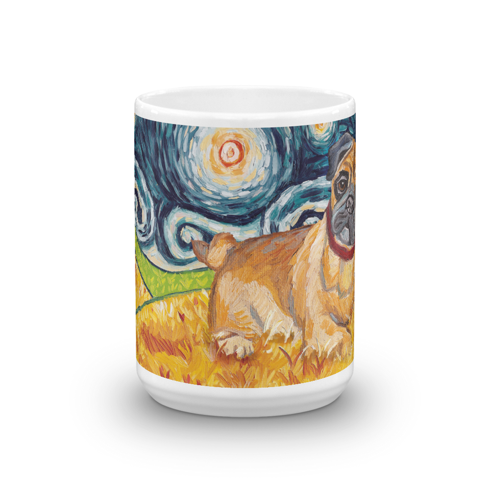 Pug (fawn) STARRY NIGHT Mug-15oz