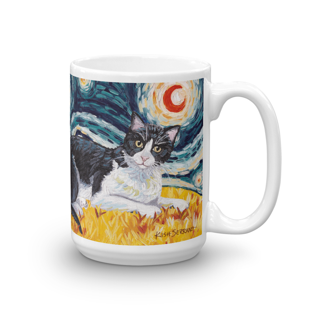 Tuxedo (shorthaired) STARRY NIGHT Mug 150z