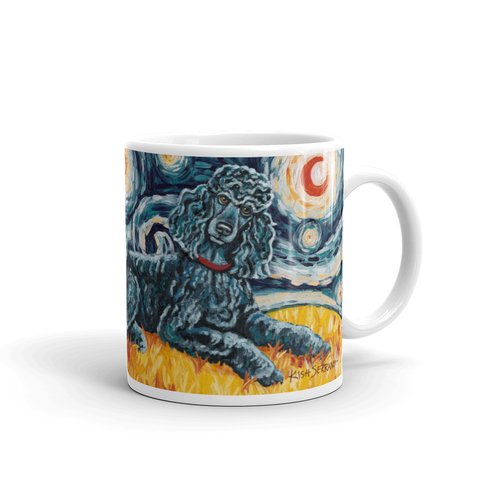 Poodle (Standard - black) STARRY NIGHT Mug-15oz