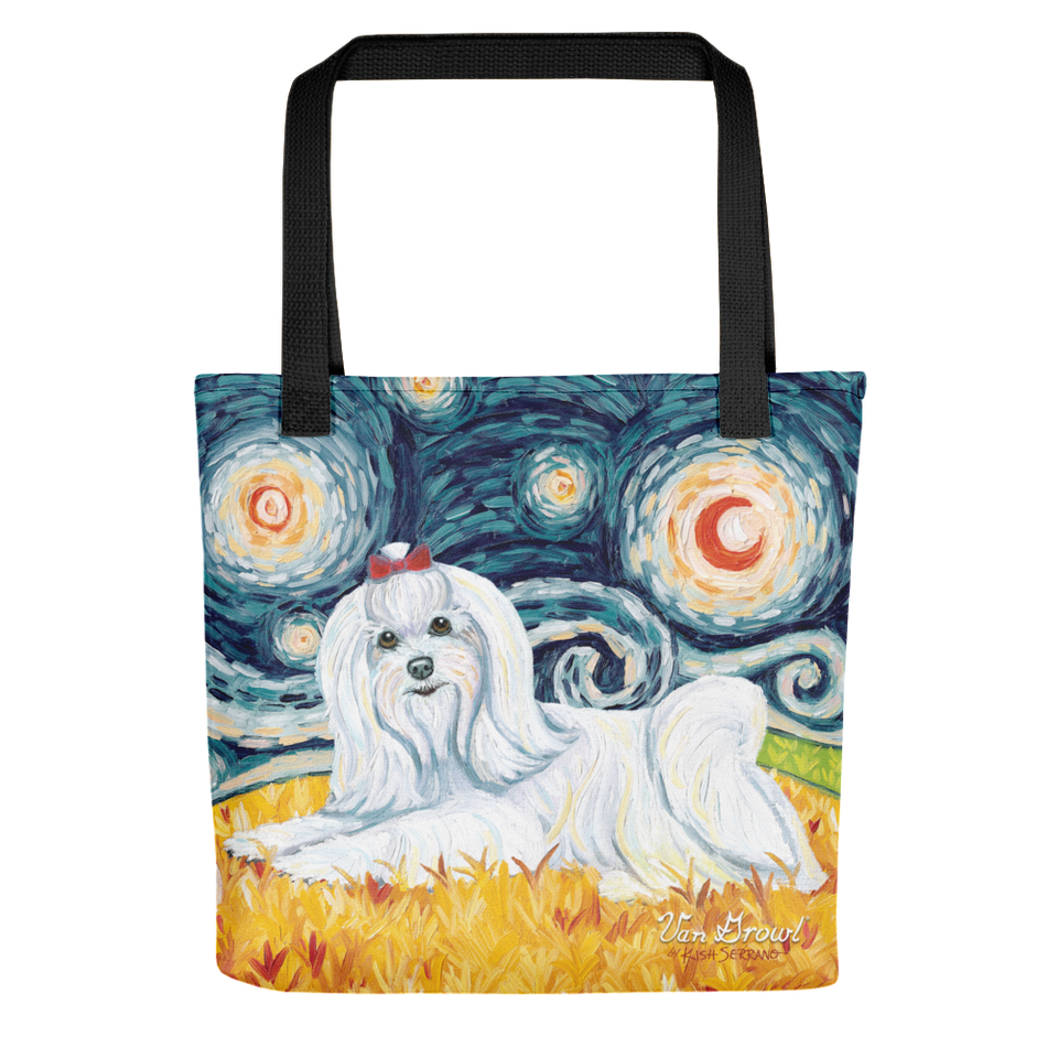 Maltese (longhaired) STARRY NIGHT Tote
