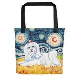 Maltese (longhaired) STARRY NIGHT Tote