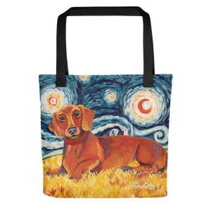 Dachshund (red) STARRY NIGHT Tote