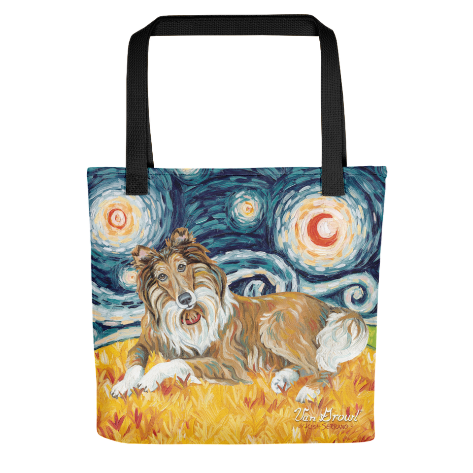 Collie (dark face) STARRY NIGHT Tote