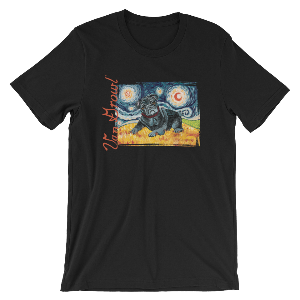 Pug (black) STARRY NIGHT T-Shirt