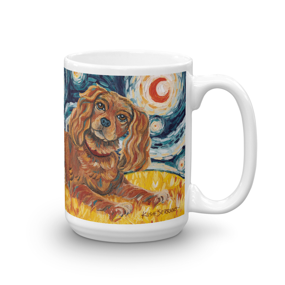 Cavalier King Charles (ruby) STARRY NIGHT Mug-15oz