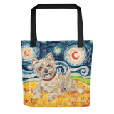 Cairn Terrier (light) STARRY NIGHT Tote