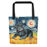 Pug (black) STARRY NIGHT Tote